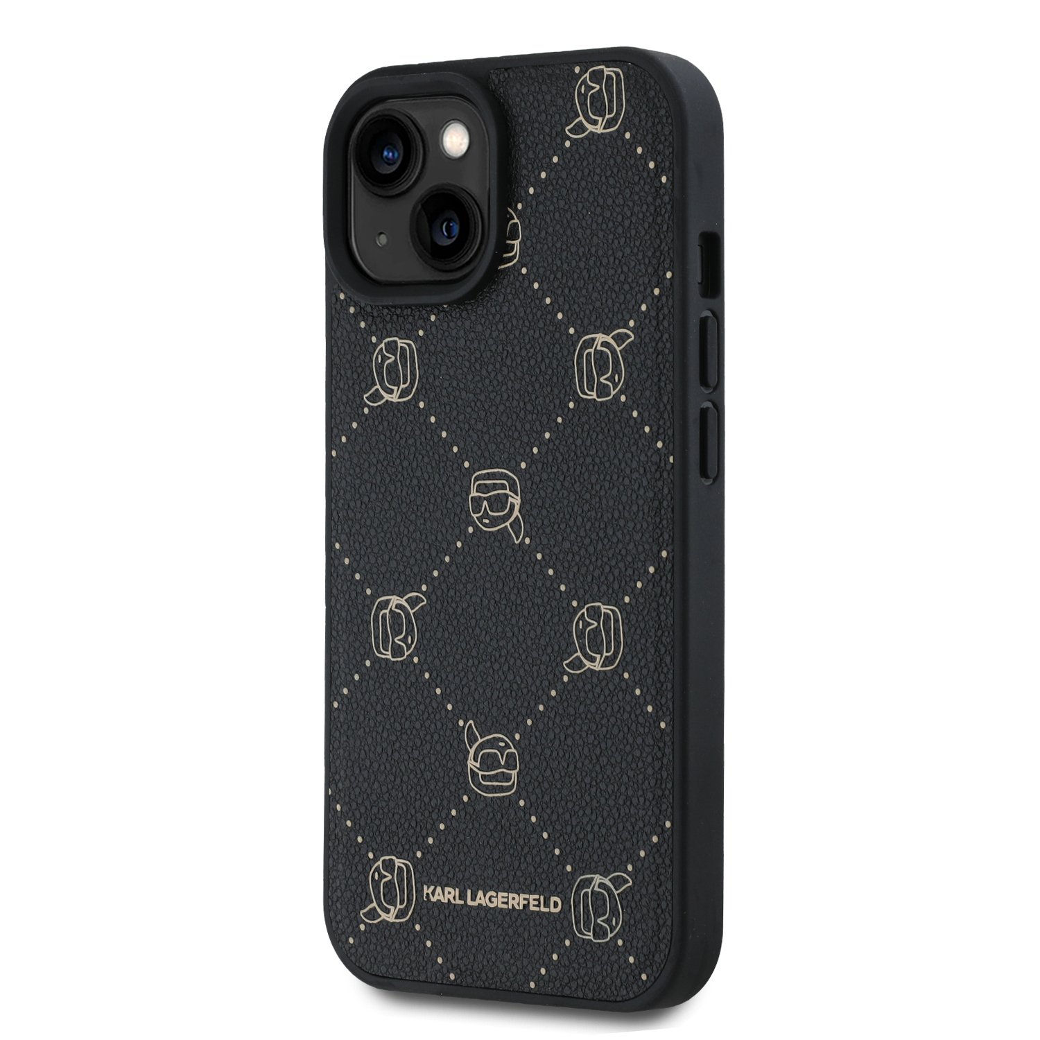 Karl Lagerfeld PU Karl Heads Pattern Magsafe Zadní Kryt pro iPhone 15 Black