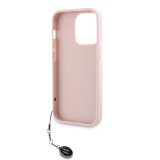 Karl Lagerfeld PU Saffiano Rhinestone Charm Zadní Kryt pro iPhone 14 Pro Max Pink