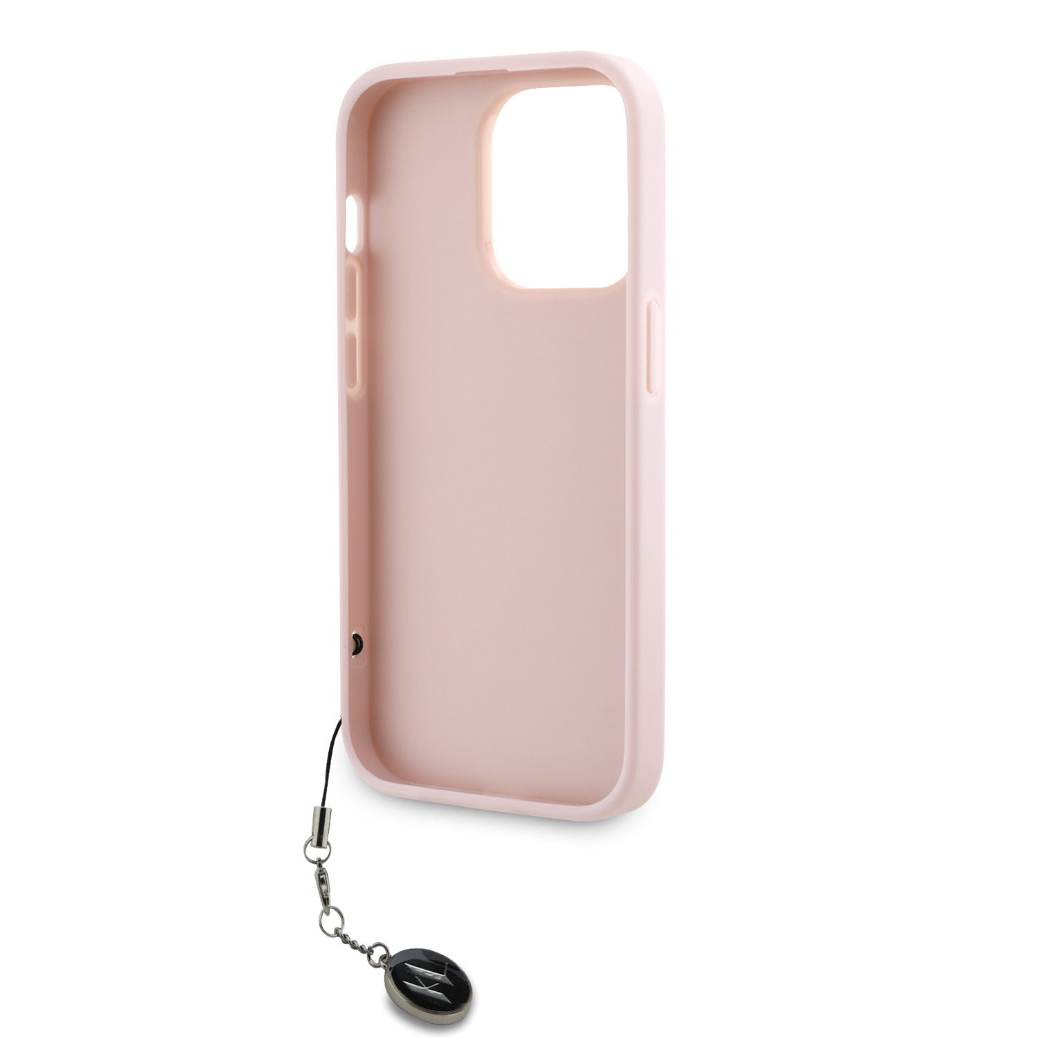 Karl Lagerfeld PU Saffiano Rhinestone Charm Zadní Kryt pro iPhone 14 Pro Pink