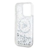 Karl Lagerfeld Liquid Glitter Karl Head MagSafe Zadní Kryt pro iPhone 15 Pro Max Transparent