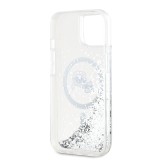 Karl Lagerfeld Liquid Glitter Karl and Choupette Heads MagSafe Zadní Kryt pro iPhone 15 Transparent