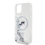 Karl Lagerfeld Liquid Glitter Karl and Choupette Heads Magsafe Zadní Kryt pro iPhone 11 Transparent