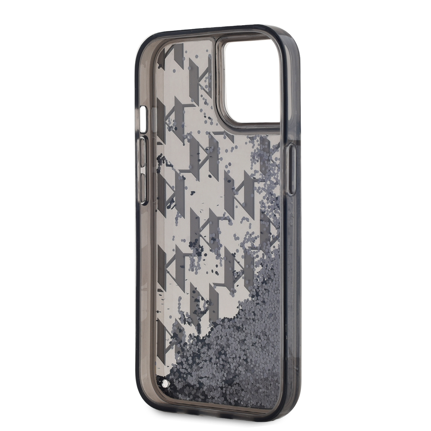 Karl Lagerfeld Liquid Glitter Monogram Gradient Zadní Kryt pro iPhone 15 Black