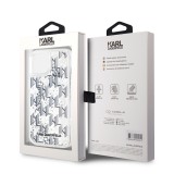 Karl Lagerfeld Liquid Glitter Monogram Gradient Zadní Kryt pro iPhone 15 White