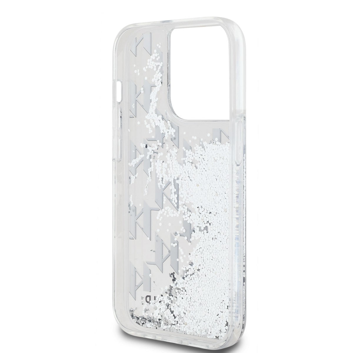 Karl Lagerfeld Liquid Glitter Monogram Gradient Zadní Kryt pro iPhone 14 Pro Max White