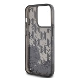 Karl Lagerfeld Liquid Glitter Monogram Gradient Zadní Kryt pro iPhone 14 Pro Max Black