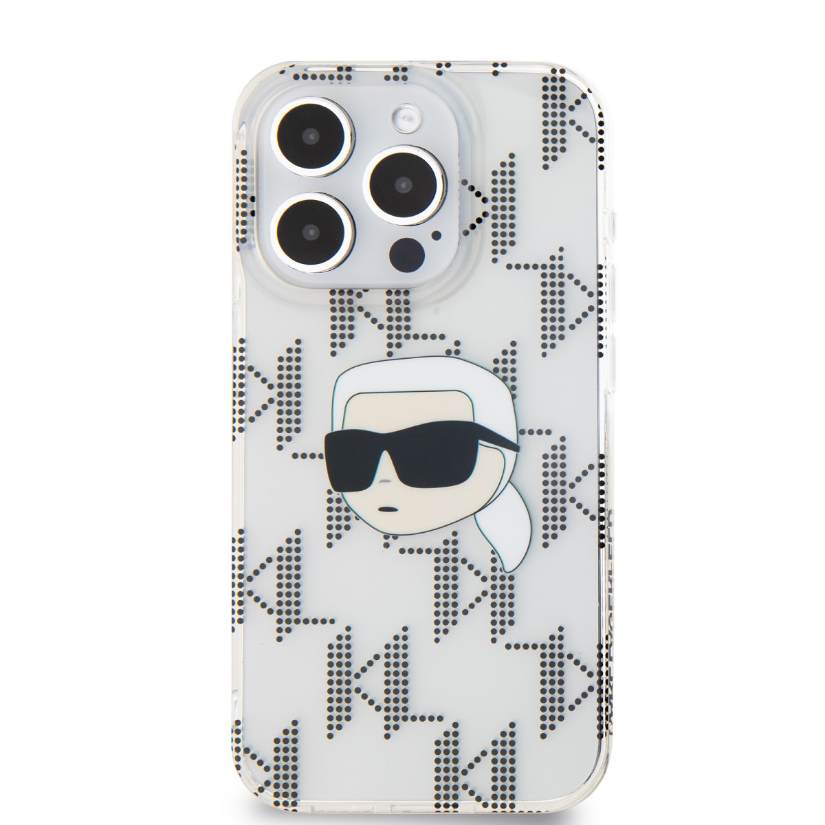 Karl Lagerfeld IML Electroplated Karl Head Zadní Kryt pro iPhone 15 Pro Max Transparent