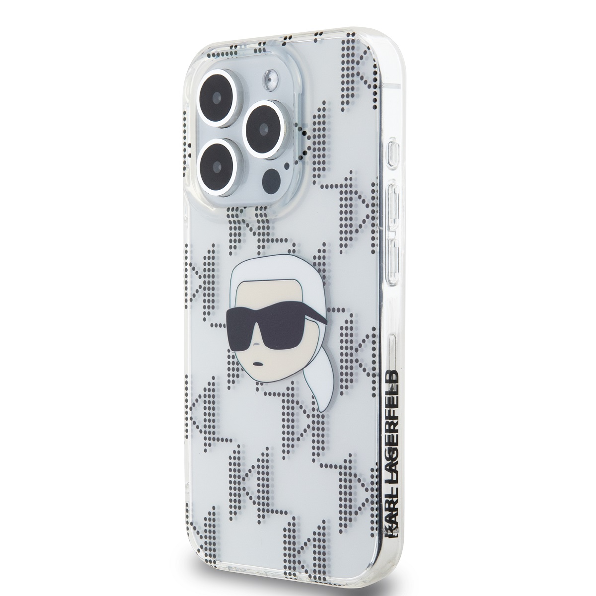 Karl Lagerfeld IML Electroplated Karl Head Zadní Kryt pro iPhone 15 Pro Max Transparent