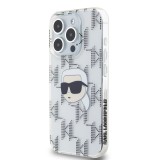 Karl Lagerfeld IML Electroplated Karl Head Zadní Kryt pro iPhone 15 Pro Transparent