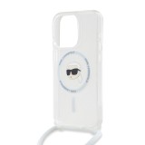 Karl Lagerfeld IML Crossbody Karl Head MagSafe Zadní Kryt pro iPhone 15 Pro Transparent