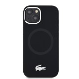 Lacoste Liquid Silicone Microfiber Silver Croc Logo MagSafe Zadní Kryt pro iPhone 15 Black