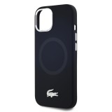 Lacoste Liquid Silicone Microfiber Silver Croc Logo MagSafe Zadní Kryt pro iPhone 15 Black