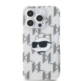 Karl Lagerfeld IML Electroplated Choupette Head Zadní Kryt pro iPhone 15 Pro Transparent