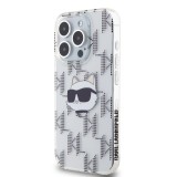 Karl Lagerfeld IML Electroplated Choupette Head Zadní Kryt pro iPhone 15 Pro Transparent