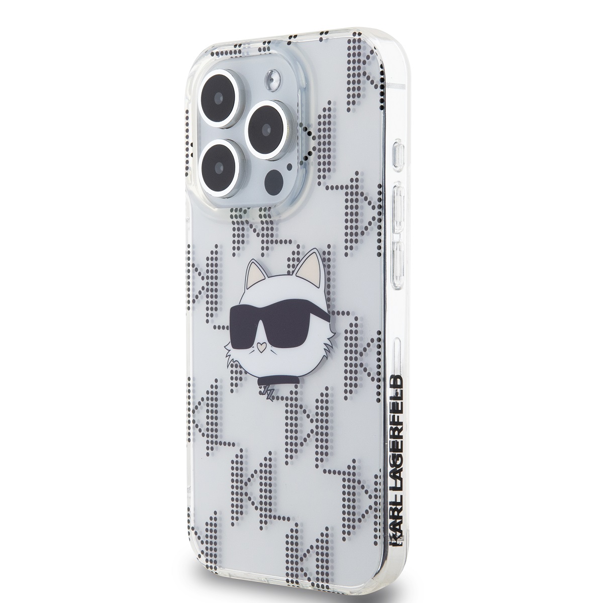 Karl Lagerfeld IML Electroplated Choupette Head Zadní Kryt pro iPhone 15 Pro Transparent