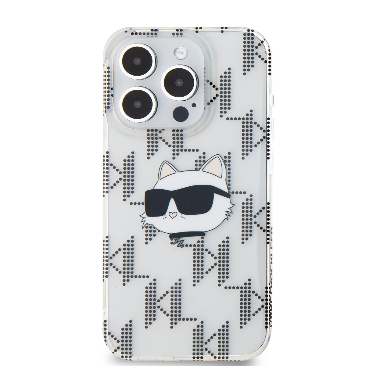 Karl Lagerfeld IML Electroplated Choupette Head Zadní Kryt pro iPhone 15 Pro Max Transparent