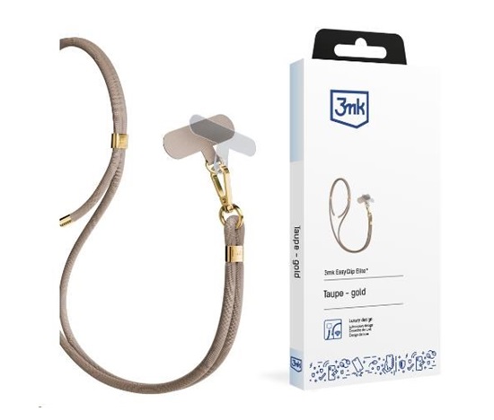 Univerzální šňůrka 3mk EasyClip, elite taupe (zlatá)