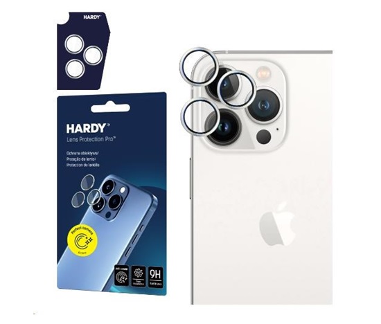 3mk ochrana kamery HARDY Lens Protection Pro pro Apple iPhone 14/14 Plus, stříbrná