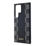 DKNY PU Leather Checkered Pattern Magsafe Zadní Kryt pro Samsung Galaxy S24 Ultra Black