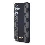 DKNY PU Leather Checkered Pattern Magsafe Zadní Kryt pro Samsung Galaxy S24 Black