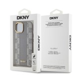 DKNY PU Leather Checkered Pattern Magsafe Zadní Kryt pro iPhone 15 Beige