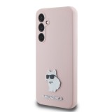 Karl Lagerfeld Liquid Silicone Metal Choupette Zadní Kryt pro Samsung Galaxy S23 FE Pink