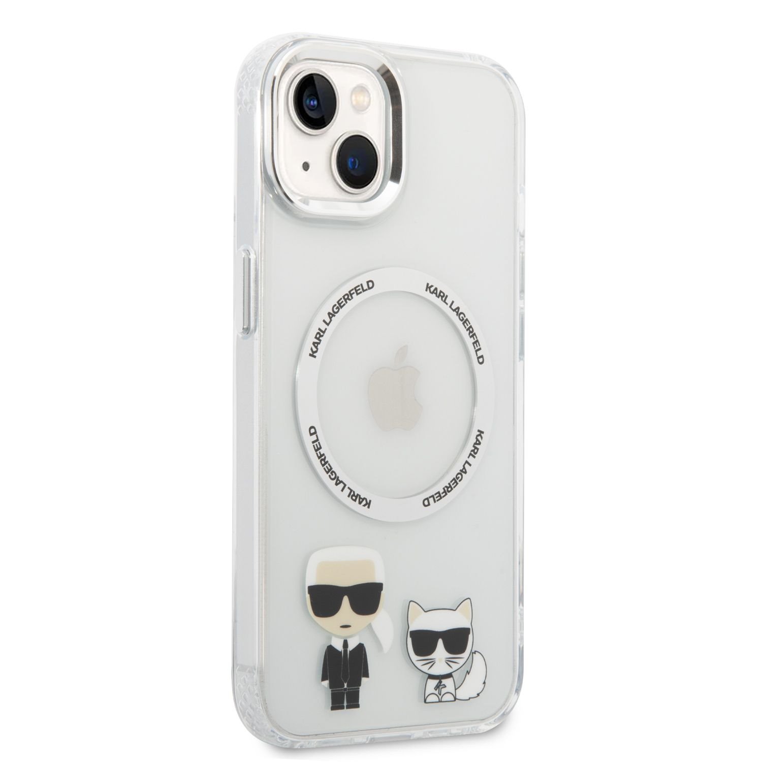 Karl Lagerfeld MagSafe Kompatibilní Kryt Karl and Choupette pro iPhone 14 Plus Transparent