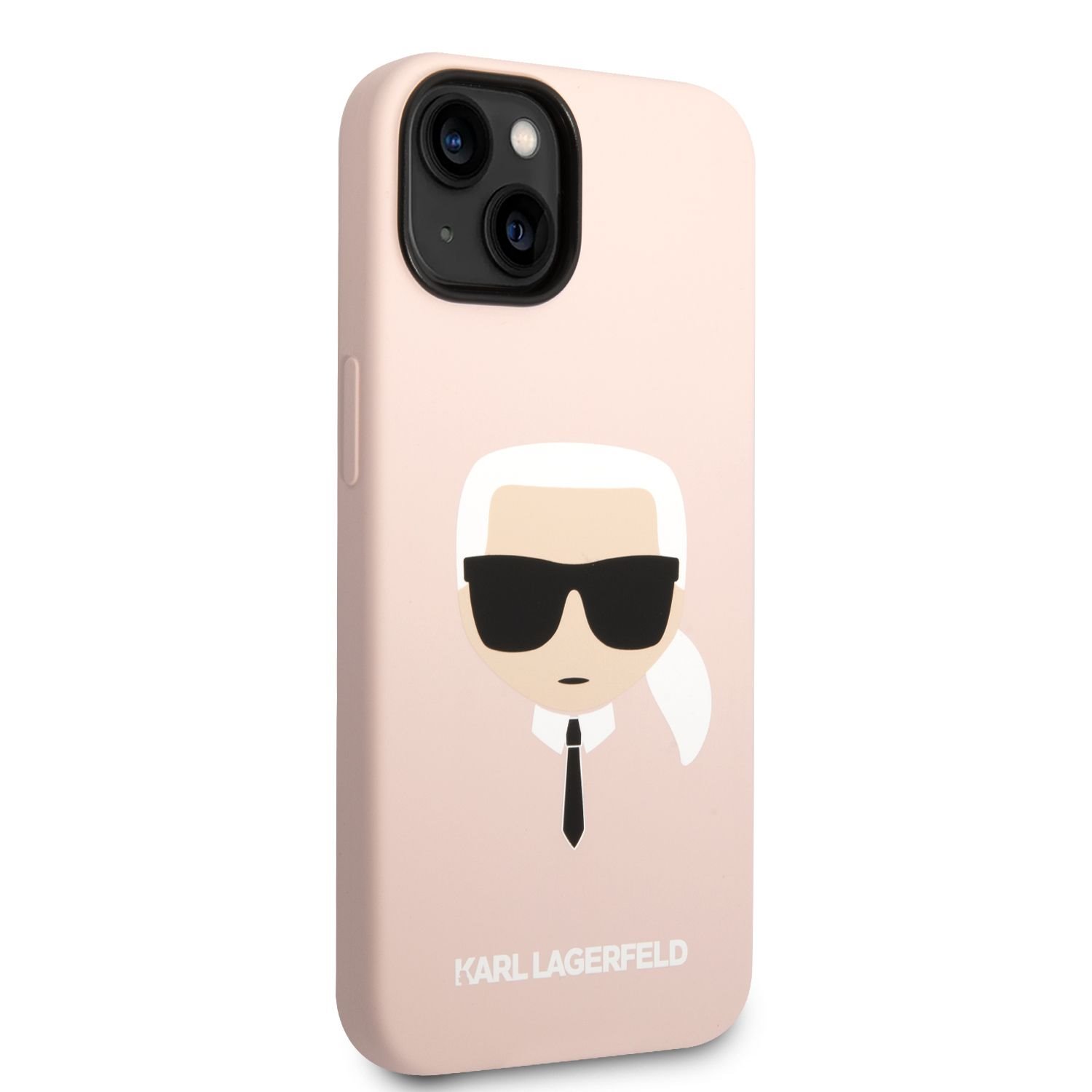 Karl Lagerfeld Liquid Silicone Karl Head Zadní Kryt pro iPhone 14 Plus Pink