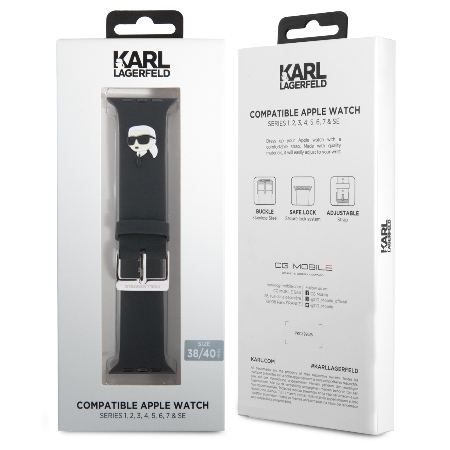 Karl Lagerfeld Karl Head NFT Řemínek pro Apple Watch 38/40/41 Black