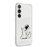 Karl Lagerfeld PC/TPU Choupette Eat Zadní Kryt pro Samsung Galaxy S23 Transparent