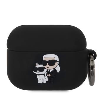 Silikonové pouzdro Karl Lagerfeld Rue St Guillaume pro Airpods 3, černá