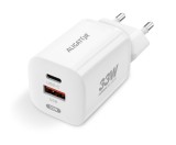 Aligator chytrý síťový adaptér GaN, Power Delivery 33W, USB-C/Lightning kabel, bílá