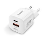 Aligator Mini chytrý síťový adaptér Power Delivery 20W USB + USB-C, bílá