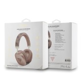 Guess PU Leather 4G Triangle Logo Bluetooth Stereo Headphone Brown