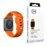 Řemínek 3mk Silicone Watch Strap pro Apple 42/44/45/49 mm, oranžová