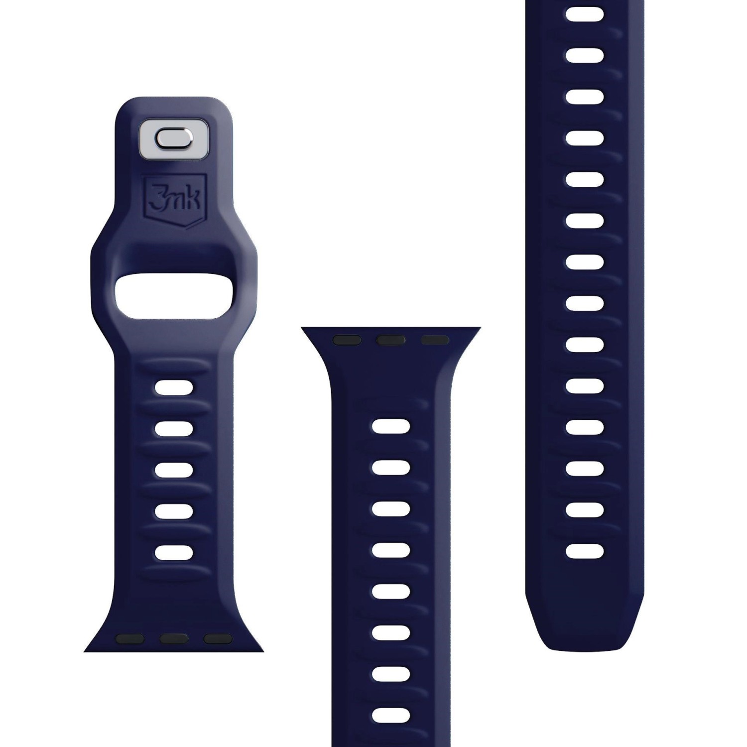 Řemínek 3mk Silicone Watch Strap pro Apple 42/44/45/49 mm, modrá