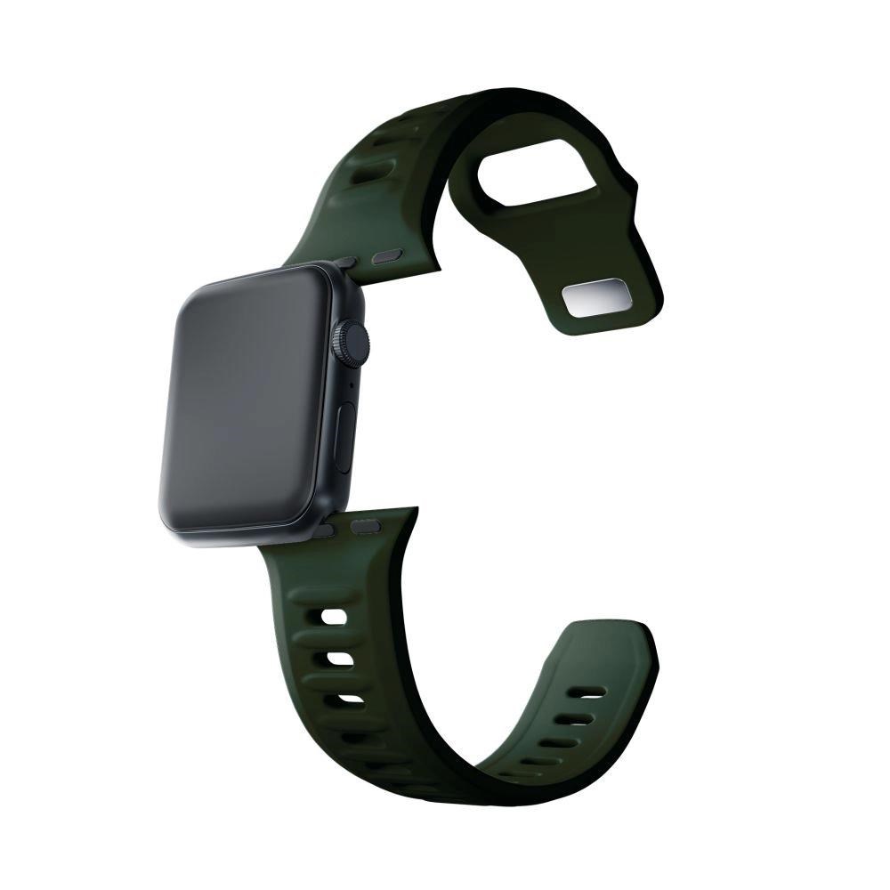 3mk Silicone Watch Strap pro Apple 42/44/45/49 mm, tmavě zelená