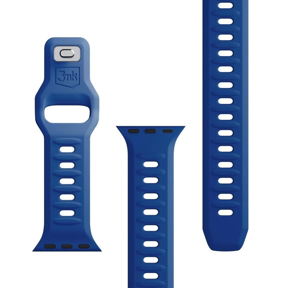 3mk Silicone Watch Strap pro Apple 42/44/45/49 mm, modrá