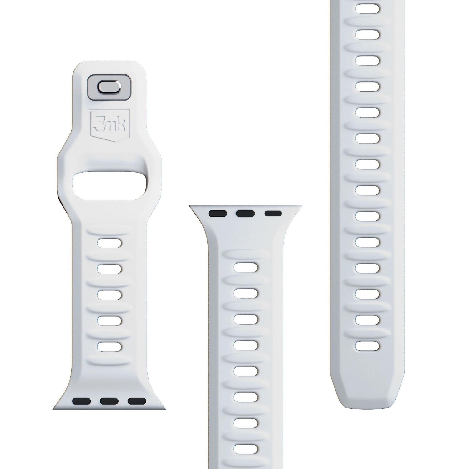 Řemínek 3mk Silicone Watch Strap pro Apple 38/40/41 mm, bílá