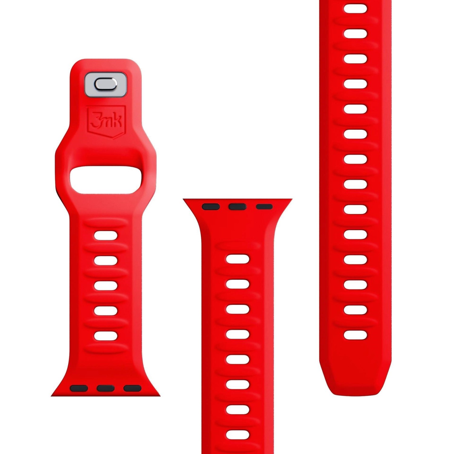 Řemínek 3mk Silicone Watch Strap pro Apple 38/40/41 mm, červená