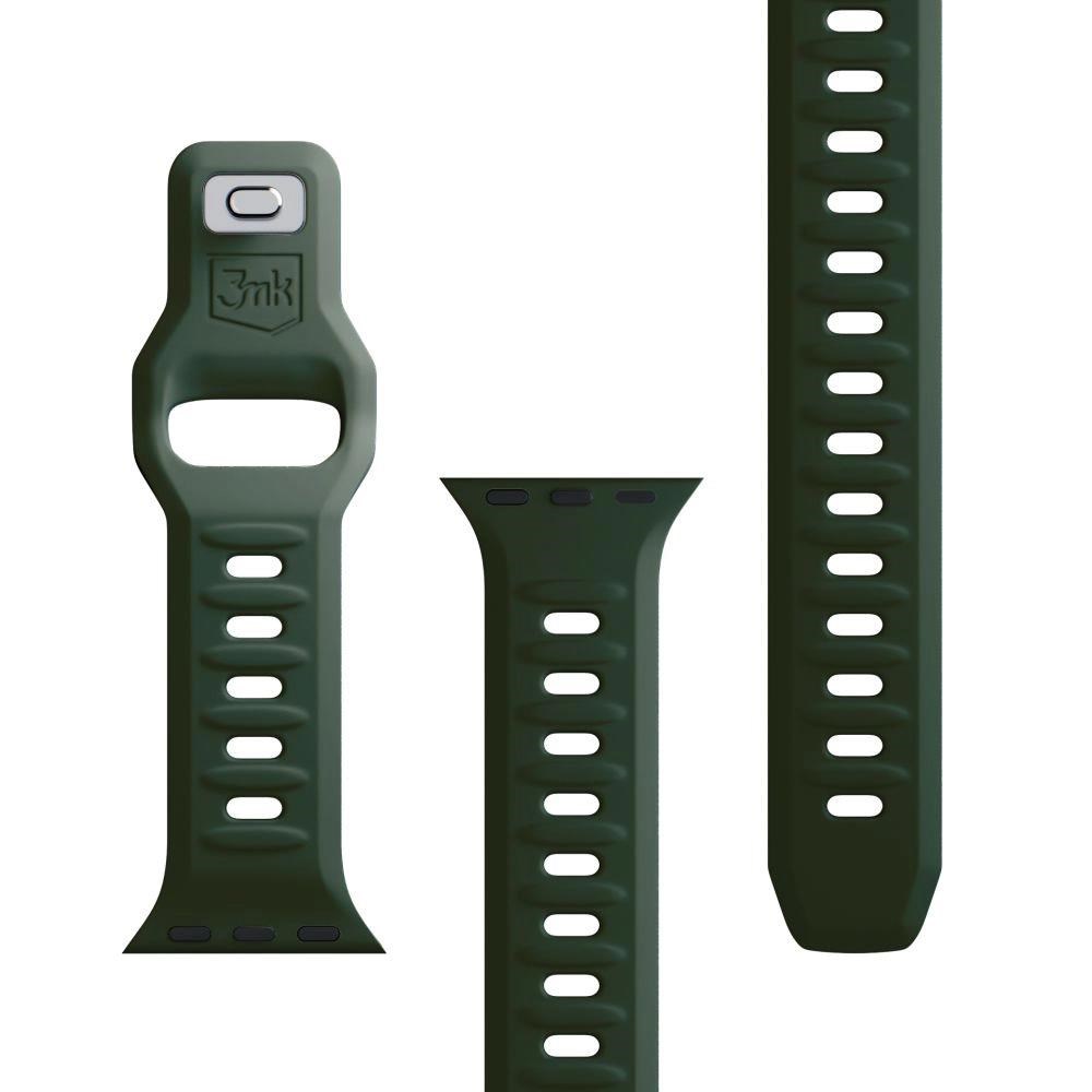 Řemínek 3mk Silicone Watch Strap pro Apple 38/40/41 mm, tmavě zelená