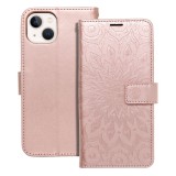 Flipové pouzdro MEZZO Book case pro Apple iPhone 13, mandala rose gold