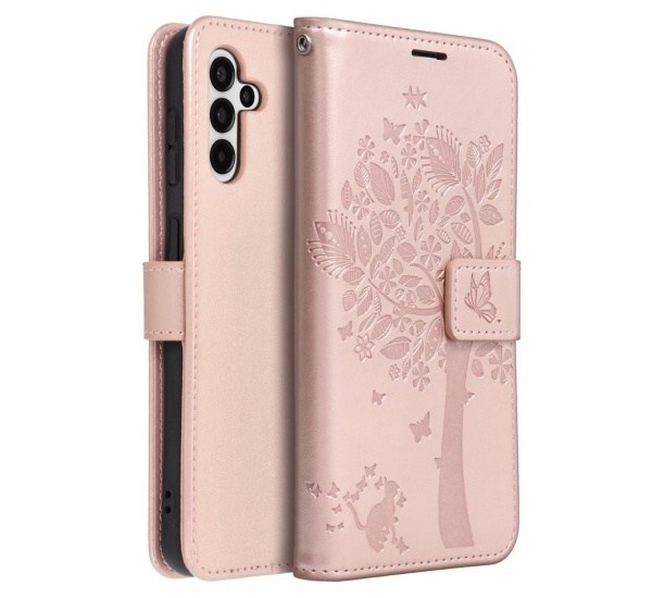 Flipové pouzdro MEZZO Book case pro Xiaomi Redmi Note 10 Pro, tree rose gold