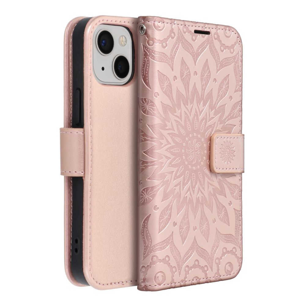 Flipové pouzdro MEZZO Book case pro Xiaomi Redmi Note 11 Pro/11 Pro 5G, mandala rose gold
