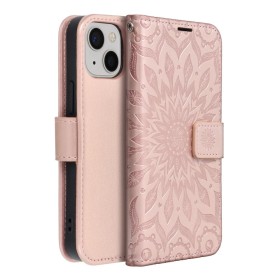 Flipové púzdro MEZZO Book case pre Apple iPhone 15 Pro Max, mandala rose gold