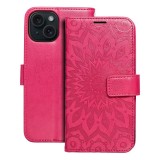 MEZZO Book case for IPHONE 15 mandala magenta