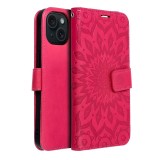 MEZZO Book case for IPHONE 15 mandala magenta