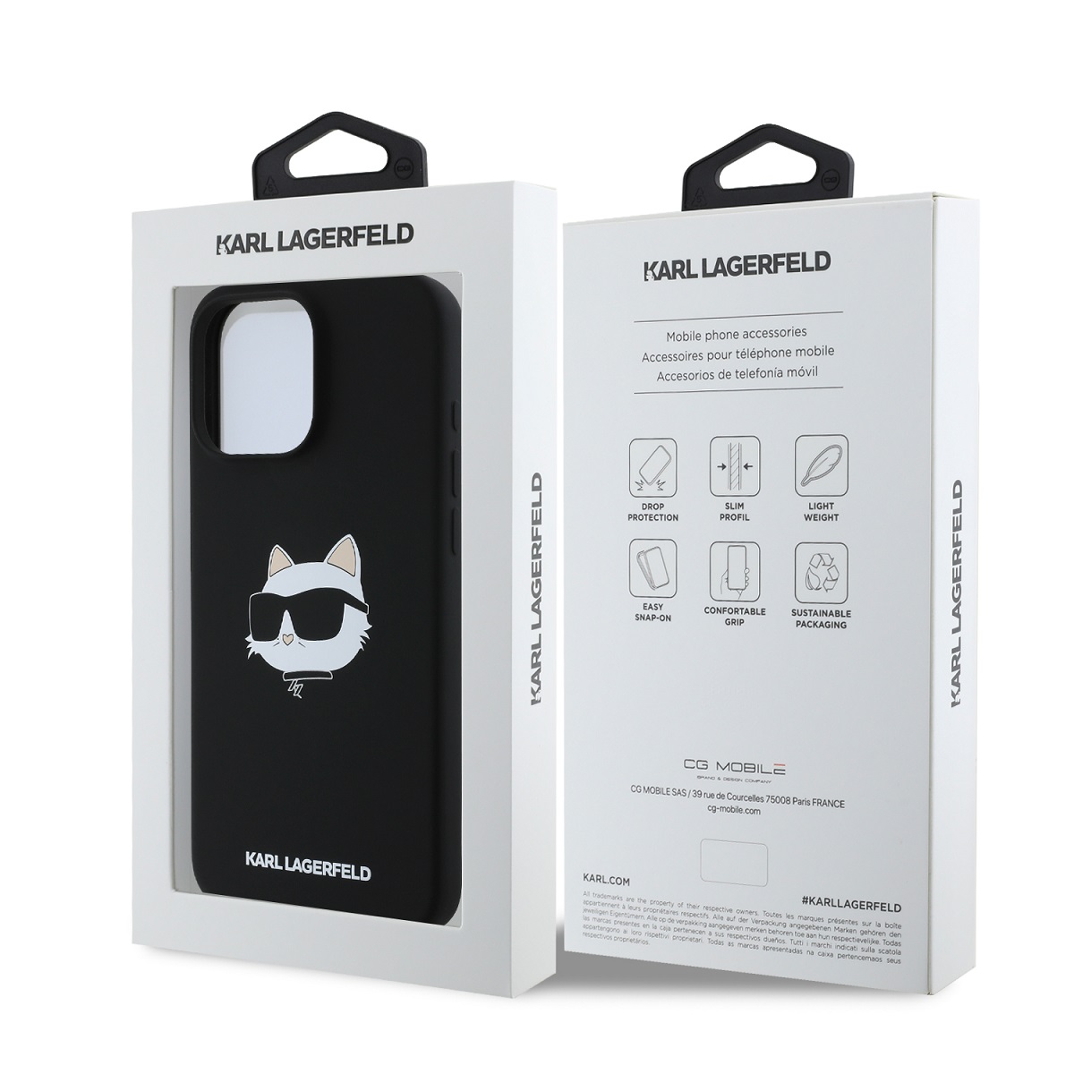 Karl Lagerfeld Liquid Silicone Choupette Head MagSafe Zadní Kryt pro iPhone 16 Pro Max Black