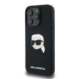 Karl Lagerfeld Liquid Silicone Karl Head MagSafe Zadní Kryt pro iPhone 16 Pro Black