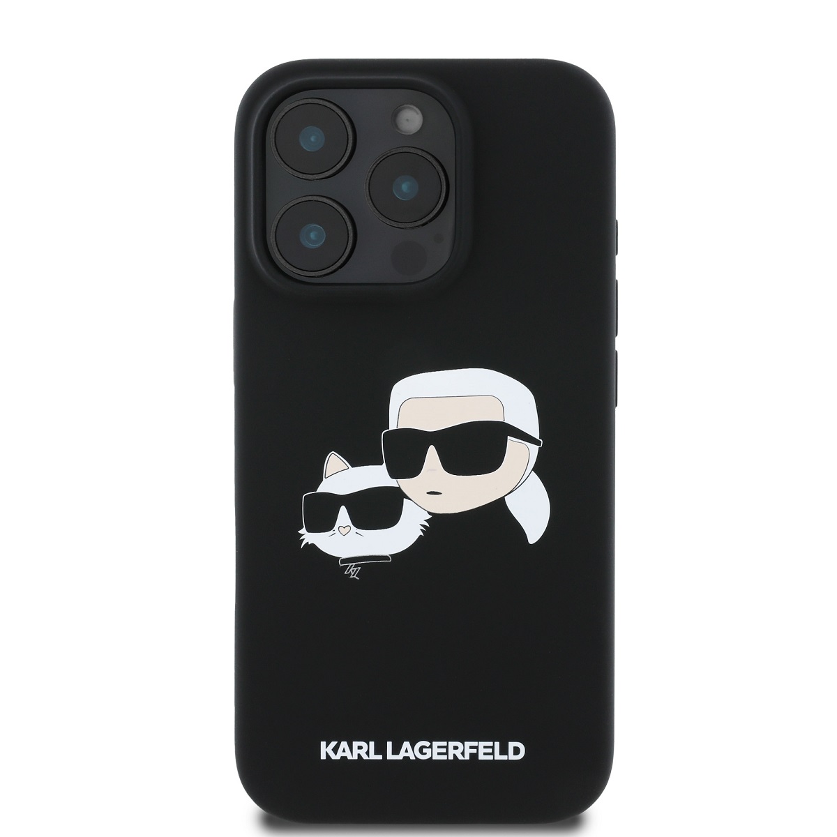 Karl Lagerfeld Liquid Silicone Double Heads MagSafe Zadní Kryt pro iPhone 16 Pro Black